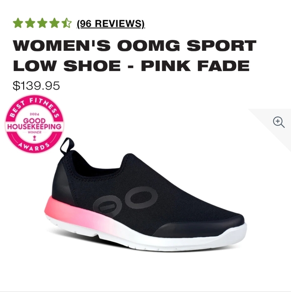 OOFOS OOMG SPORT LOW SHOE PINK FADE SZ 8 - Picture 12 of 12